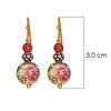 18K Yellow Gold,925 Sterling Silver Silver,Gold Printed Bead,Coral Earrings for women image 4