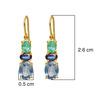 18K Yellow Gold Gold Blue Topaz,Blue Sapphire,Emerald Earrings for women image 4