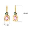18K Yellow Gold Gold Opal,Pink Sapphire Earrings for women image 4