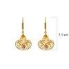 18K Yellow Gold Gold Ruby,Citrine Earrings for women image 4