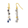 18K Yellow Gold,925 Sterling Silver Silver,Gold Blue Sapphire,Diamond Earrings for women image 4