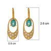 18K Yellow Gold Gold Diamond,Emerald Earrings for women image 4