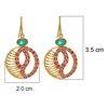 18K Yellow Gold Gold Emerald,Ruby Earrings for women image 4