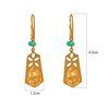 18K Yellow Gold Gold Citrine,Emerald Earrings for women image 4