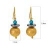 18K Yellow Gold Gold Turquoise Earrings for women image 4
