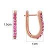 18K Rose Gold Pink Gold Ruby Earrings for women image 4