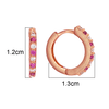18K Rose Gold Pink Gold Ruby,Diamond Earrings for women image 4
