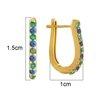 18K Yellow Gold Gold Blue Sapphire,Emerald Earrings for women image 4