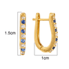 18K Yellow Gold Gold Blue Sapphire,Diamond Earrings for women image 4
