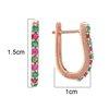 18K Rose Gold Pink Gold Ruby,Emerald Earrings for women image 4