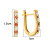 18K Yellow Gold Gold Garnet,Diamond Earrings for women image 4