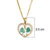 18K Yellow Gold Gold Diamond,Emerald Pendants for women image 4