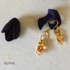 18K Yellow Gold Gold Orange Sapphire Earrings for women image 4