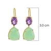 18K Yellow Gold Gold Amethyst,Chrysophase Earrings for women image 4