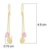 18K Yellow Gold Gold Yellow Sapphire,Pink Sapphire Earrings for women image 4