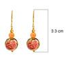 18K Yellow Gold Gold Printed Bead,Coral Earrings for women image 4