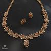 22K Yellow Gold Gold Navratna Stones,Diamond Necklace Set for women image 4