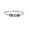 18K White Gold White Gold Blue Sapphire,Diamond Stacking Ring for women image 4