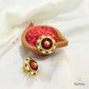 18K Yellow Gold Gold Coral Earrings for women image 4