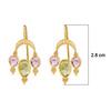 18K Yellow Gold Gold Sapphire,Pink Sapphire,Peridot Earrings for women image 4