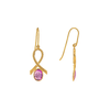 18K Yellow Gold Gold Pink Sapphire Earrings for women image 4