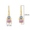 18K Yellow Gold Gold Pink Sapphire,Blue Sapphire Earrings for women image 4