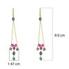 18K Yellow Gold Gold Ruby,Blue Sapphire,Emerald Earrings for women image 4