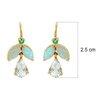 18K Yellow Gold Gold Opal,Aquamarine,Emerald Earrings for women image 4