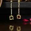 18K Yellow Gold Gold Tourmaline,Diamond Earrings for women image 4