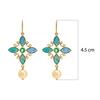 18K Yellow Gold Gold Opal,South Sea Pearl,Pearl,Emerald Earrings for women image 4