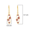 18K Yellow Gold Gold Pink Tourmaline,Tourmaline,Amethyst Earrings for women image 4
