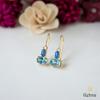 18K Yellow Gold Gold Opal,Blue Topaz Earrings for women image 4