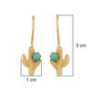 925 Sterling Silver Silver Turquoise Earrings for women image 4