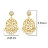 18K Yellow Gold Gold Cultured Button Pearl,Cultured Freshwater Pearl Earrings for women image 4