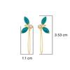 18K Yellow Gold Gold Cultured Button Pearl,Turquoise Earrings for women image 4