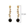 18K Yellow Gold Gold Cultured Tahitian Pearl,Diamond Earrings for women image 4