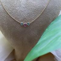 18K Yellow Gold Gold Pink Sapphire,Emerald Chain for women image 4