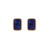 18K Yellow Gold Gold Blue Sapphire Earrings for women image 4