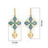 18K Yellow Gold Gold Cultured South Sea Pearl,Opal,Emerald Earrings for women image 4