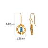18K Yellow Gold Gold Blue Topaz,Citrine Earrings for women image 4