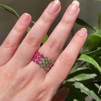 18K Yellow Gold Gold Ruby,Emerald Rings for women image 4