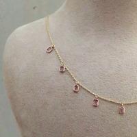 18K Yellow Gold Gold Pink Sapphire Chain for women image 4
