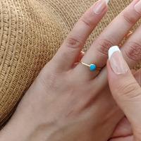 18K Yellow Gold Gold Turquoise Rings for women image 4