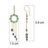 18K Yellow Gold Gold Blue Sapphire,Emerald Earrings for women image 5
