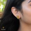 18K Yellow Gold Gold Golden Topaz,Diamond,Emerald Earrings for women image 3