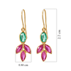 18K Yellow Gold Gold Ruby,Emerald Earrings for women image 5