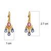 18K Yellow Gold Gold Pink Sapphire,Blue Sapphire Earrings for women image 5