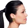 18K Yellow Gold Gold Ruby,Emerald Earrings for women image 5
