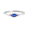 18K White Gold White Gold Blue Sapphire,Diamond Stacking Ring for women image 5