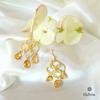 18K Yellow Gold Gold Orange Sapphire Earrings for women image 5